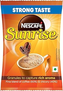 Sunrise Instant Coffee Powder by Nescafe | Rich Aroma for the perfect start to your day | Coffee Chicory-Mix | 45g/50g Pouch