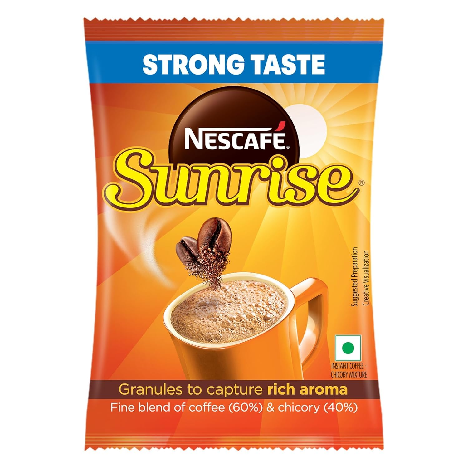 Sunrise Instant Coffee Powder by Nescafe | Rich Aroma for the perfect start to your day | Coffee Chicory-Mix | 45g/50g Pouch