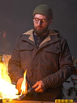 Mr.Stream Men's Hooded Coat Casual Thicken Work Sherpa Lined