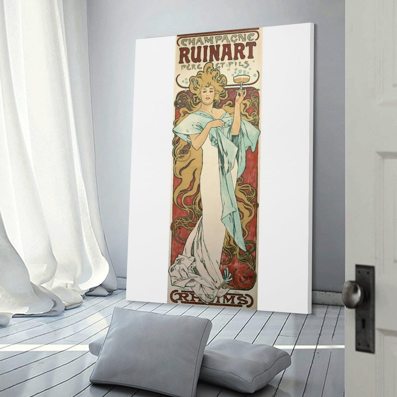シャンパーニュ・ルイナール・アルフォンス・ミュシャ・ポスター額縁