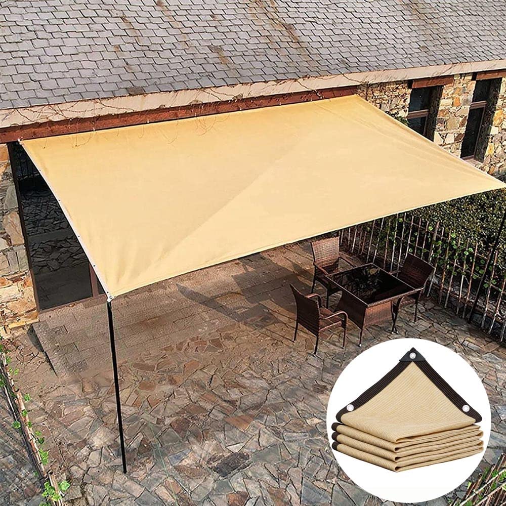 Red De Sombra 90% PañO De Sombra De ProteccióN Solar-Beige Malla Sombreo 1x2m 2x3m 3x4m 3x5m 4x5m con ojales, para Patio, Jardín, Invernadero, Camping toldo Vela de Sombra ( Color : Beige , Size : 5mx