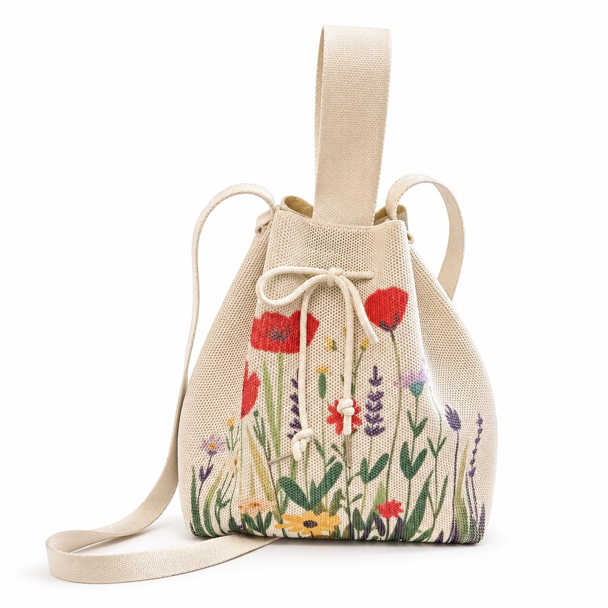 Women's Crochet Drawstring Bucket Bag, Stylish Tote Purse, Crossbody Shoulder Bag, Boho Chic Handbag for Beaches, Party and Everyday Use.-image-0