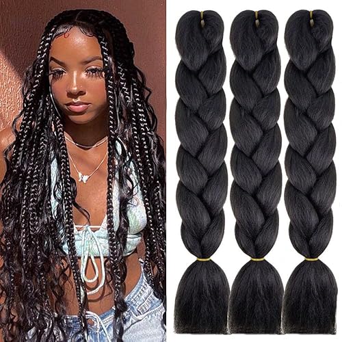 Extensiones de trenzas de caja ombré de cabello sintético Kanekalon preestirado afro en múltiples tonos, tamaño jumbo, trenzas torcidas (