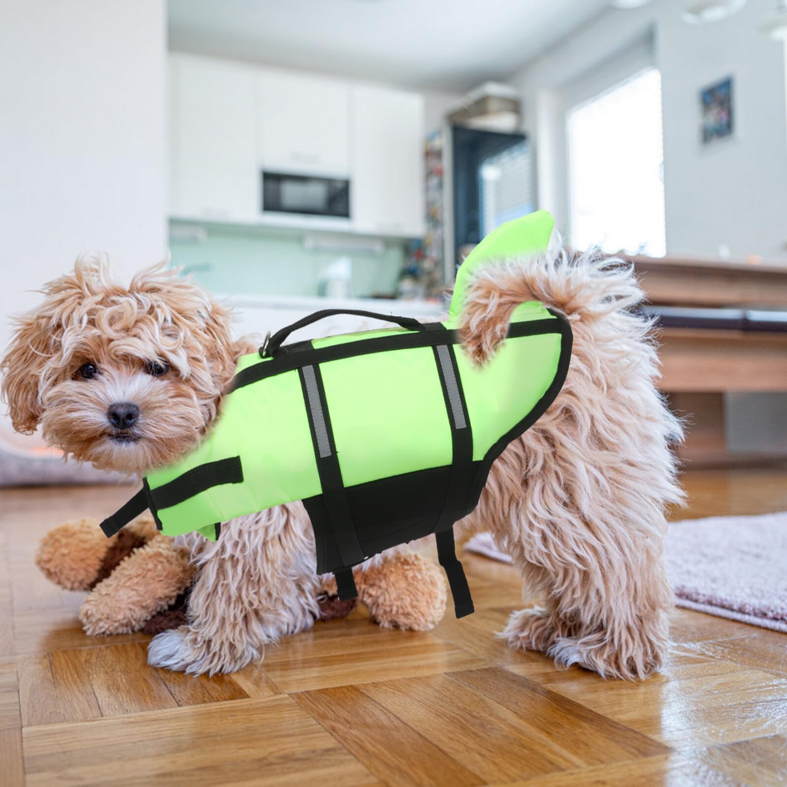 WOONEKY Reflektierende Hundesicherheitsweste aus Polyester mit Verstellbarem Sitz für Outdoor Aktivitäten Grün