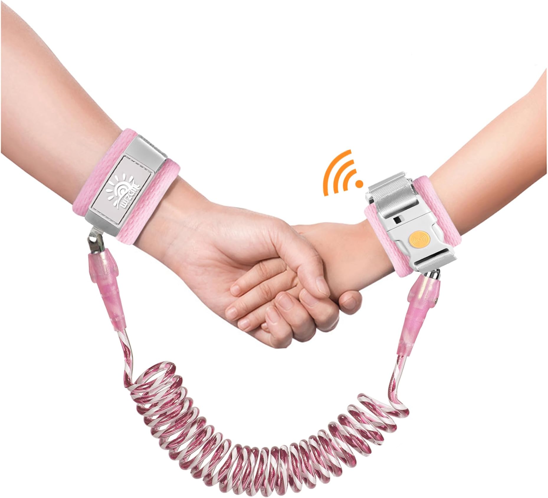 Anti Lost Wrist Link,Toddler Harness Walking Leash with Induction Lock,Reflective Child Wrist Leashes for Baby,6.56ft Kids Leash for Supermarket Mall Airport Amusement Park Zoo Travel（Pink）