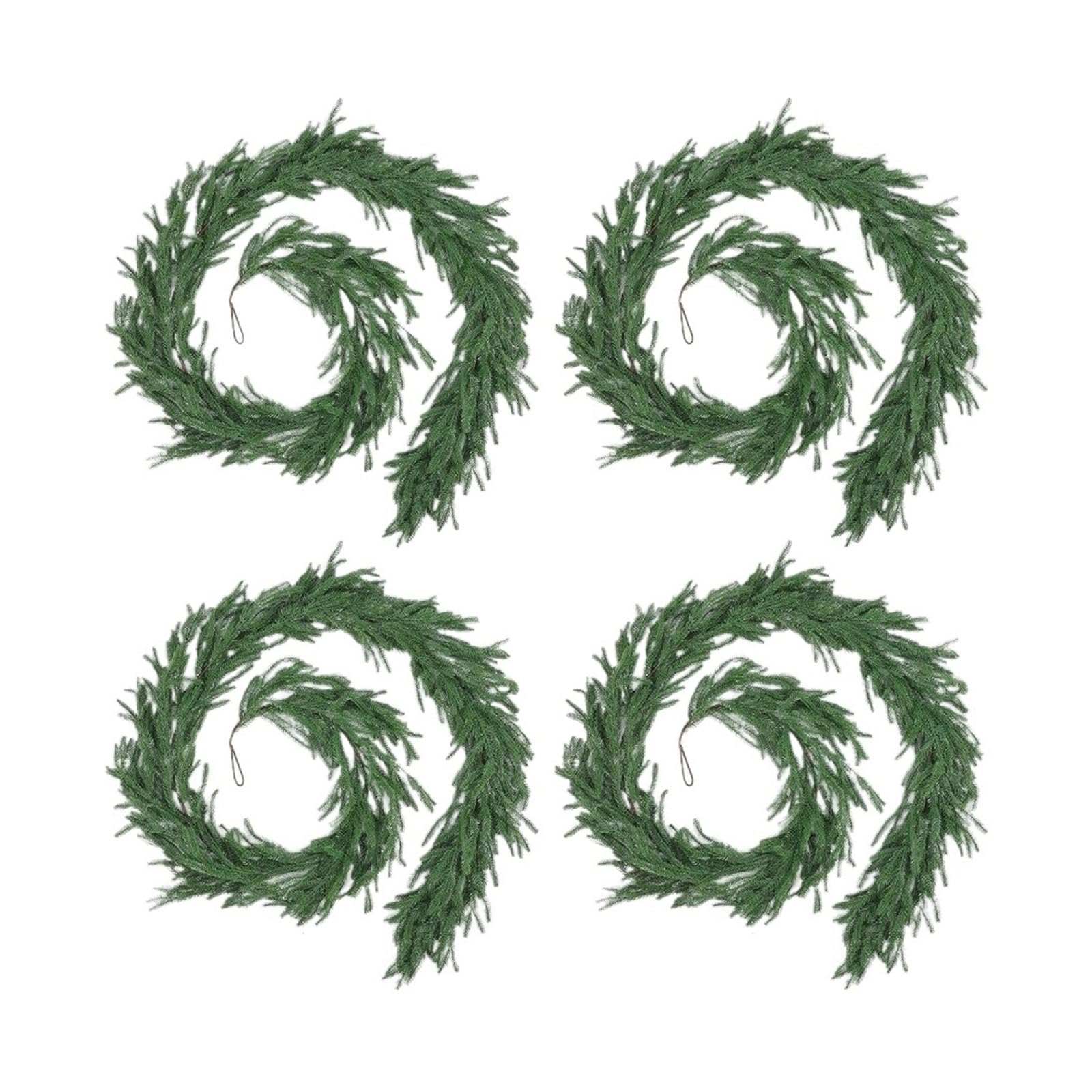 Generico Norfolk-Kieferngirlande, 4 Stück, 9 Füße, Polyester, für Weihnachtsdekoration