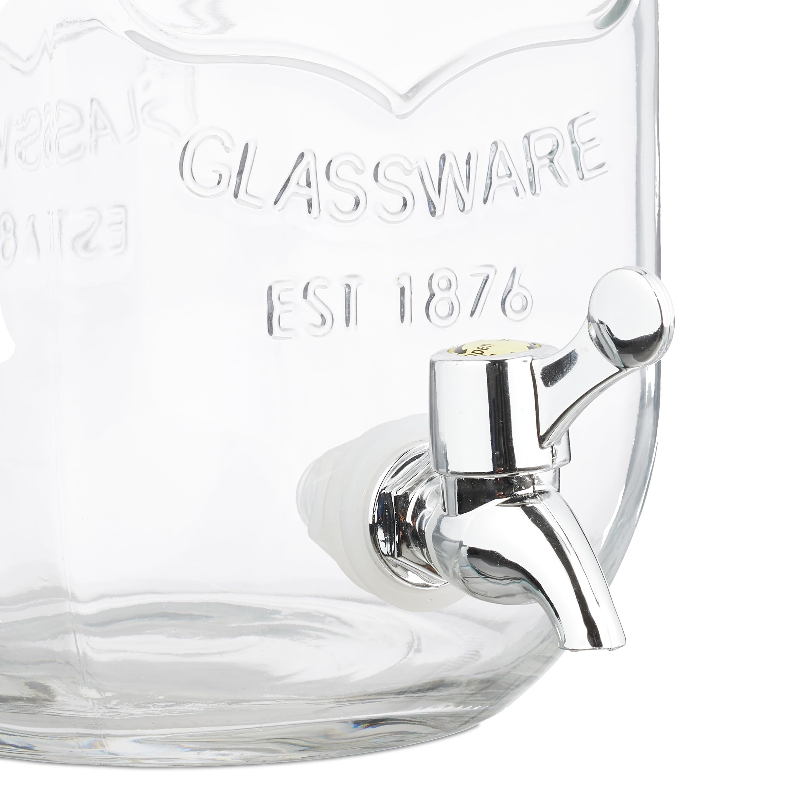 Relaxdays Erogatore Bevande 3,5 L Vetro con Rubinetto e Coperchio