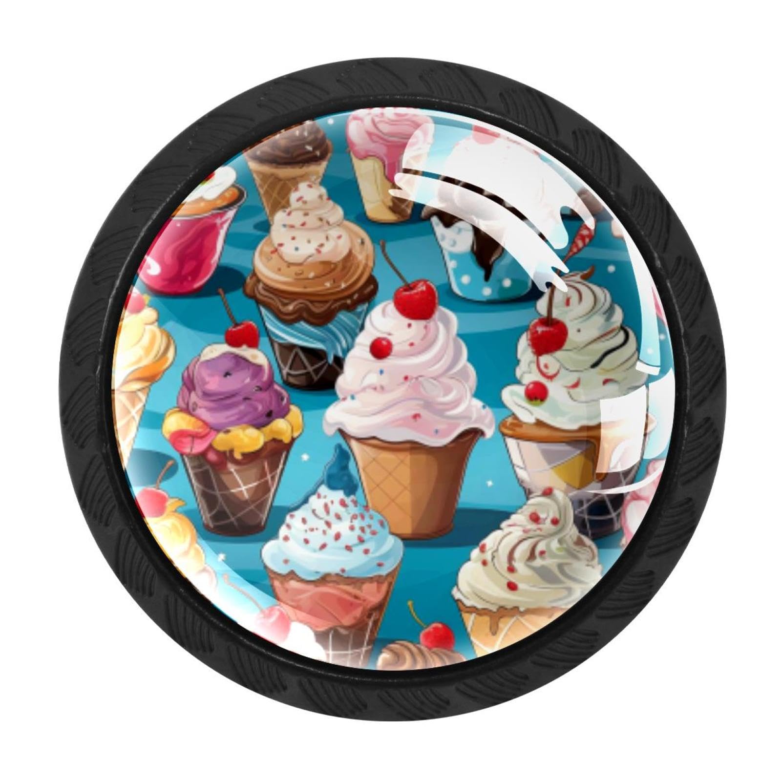 Chenzzzz Multicolored 03 4 Pack Ice Cream Kitchen Cabinet Knobs Drawer Knobs Door Dresser Handles For Personalized Gifts Great For Any Occasion