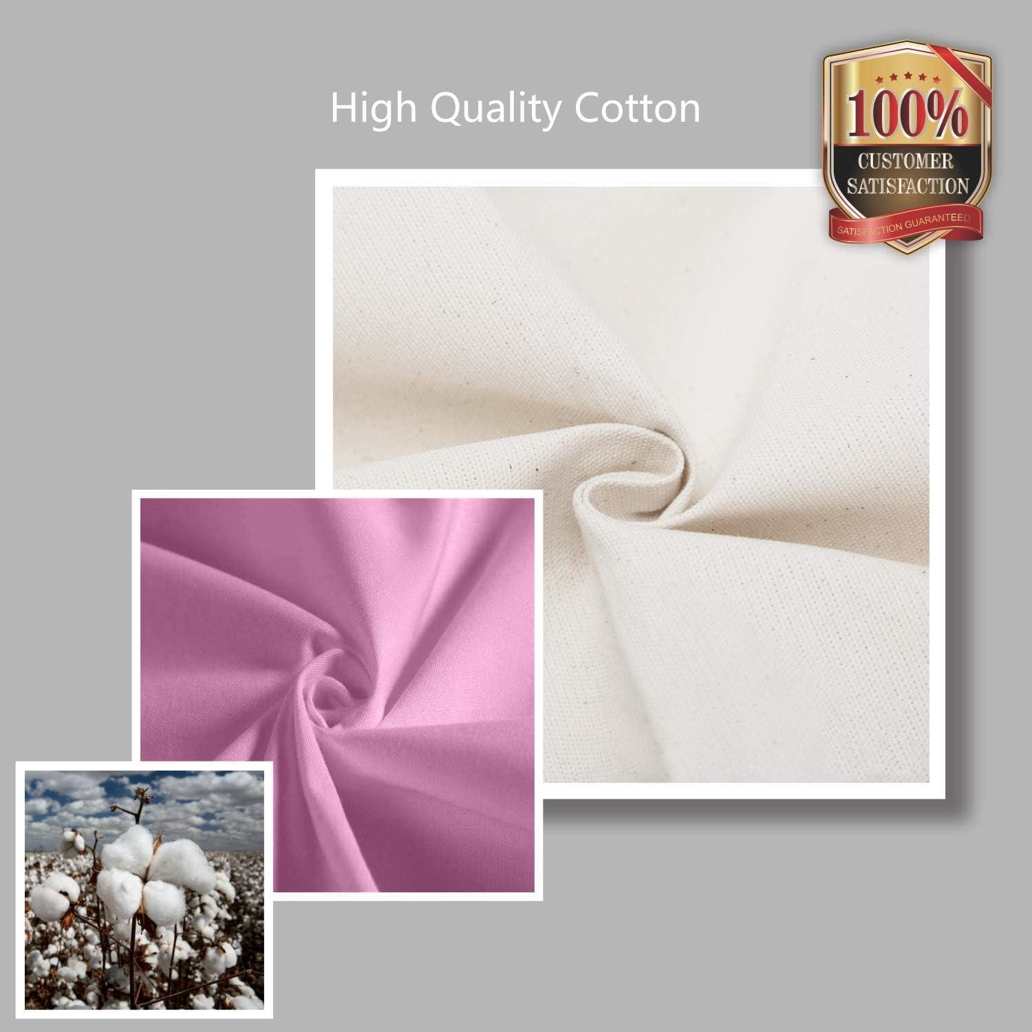 TOPDesign 1-Pack Canvas Tote Bag with an External Pocket, Reusable Grocery Shopping Bag, Top Zipper Closure, Daily Essentials (Pink/Natural) - Image 7