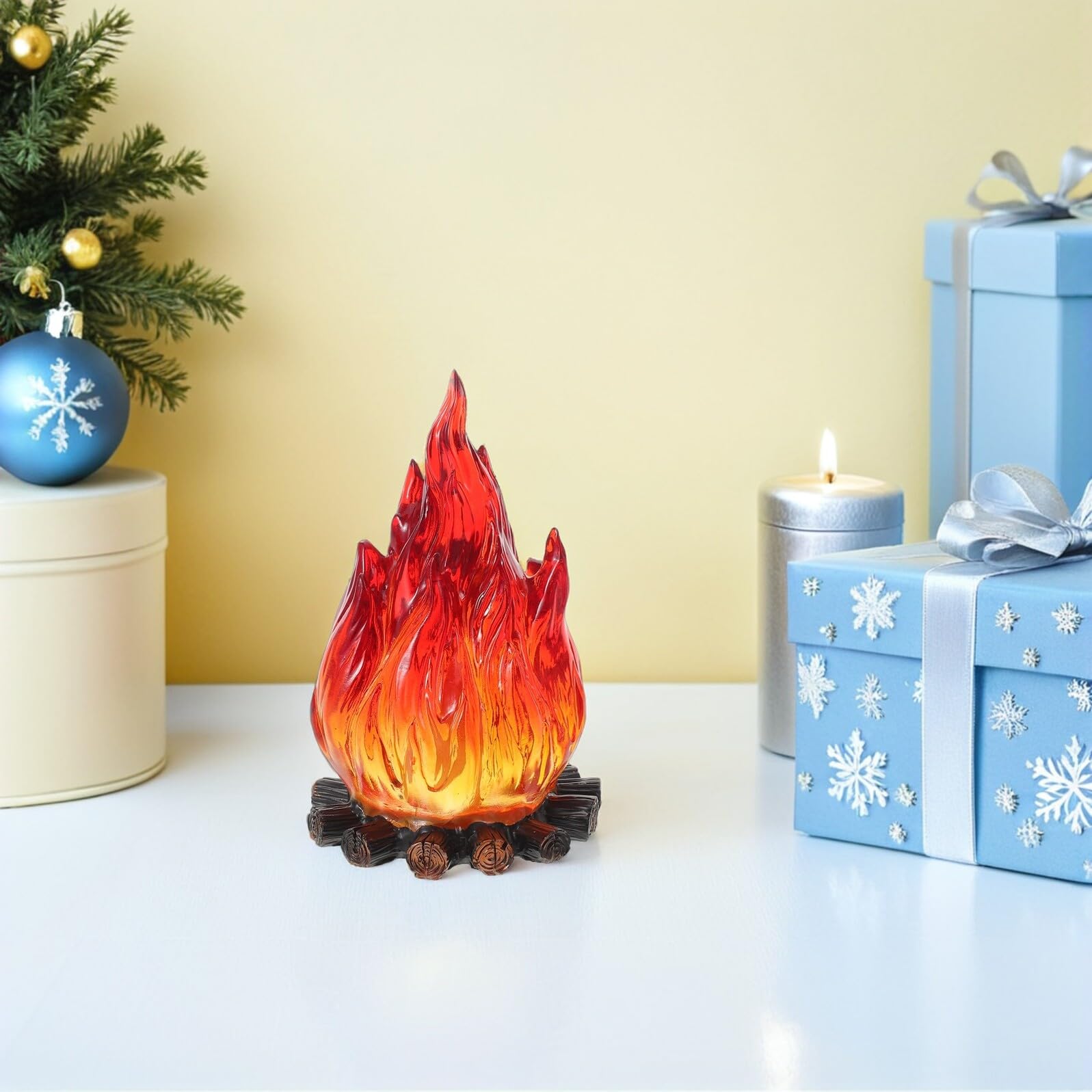 Ipetboom Luce Notturna a LED con Effetto Fiamma Realistica, Lampada Decorativa senza Fili per Interni, Luce a Fiamma Artificiale Sicura, per Ambienti Domestici, Feste e Campeggio