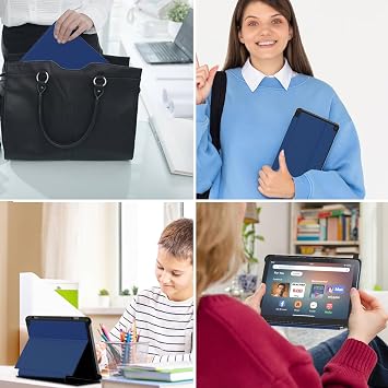 Tablet Case Fits 8 inch Tablet,Slim Soft TPU Back Smart Magnetic Stand Protective Cover,[Sleep/Wake](2024/2022/2020 Release)(Incompatible with iPad Samsung TCL 8inch Tablet) (Dark Blue)