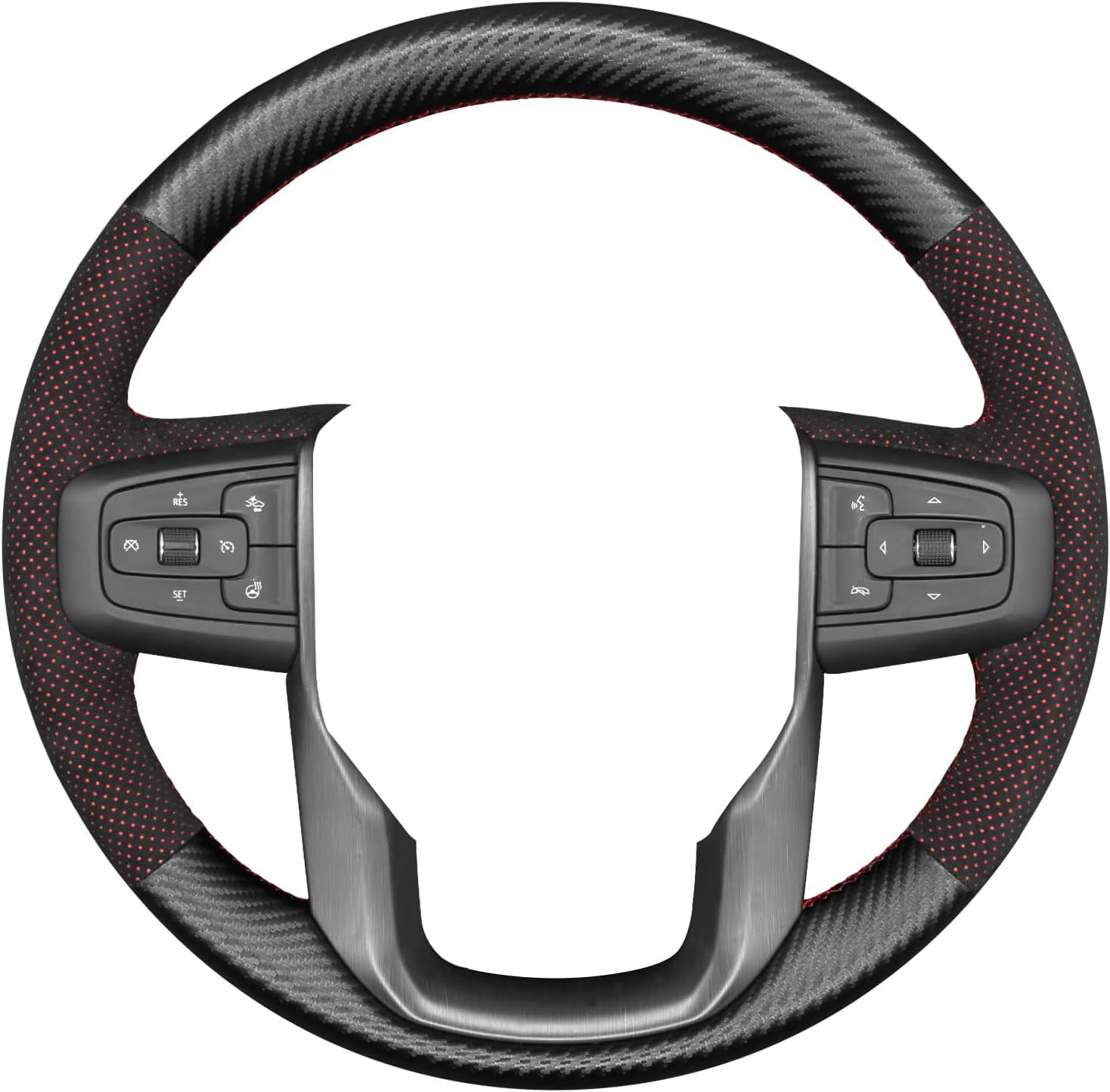 MEWANT IT-ALCAN Steering Wheel Cover for GMC Sierra 1500 / Sierra 1500 Limited/Sierra 2500 / Sierra 3500/ Yukon (XL) Hand-Stitched Wheel Steering Wrap