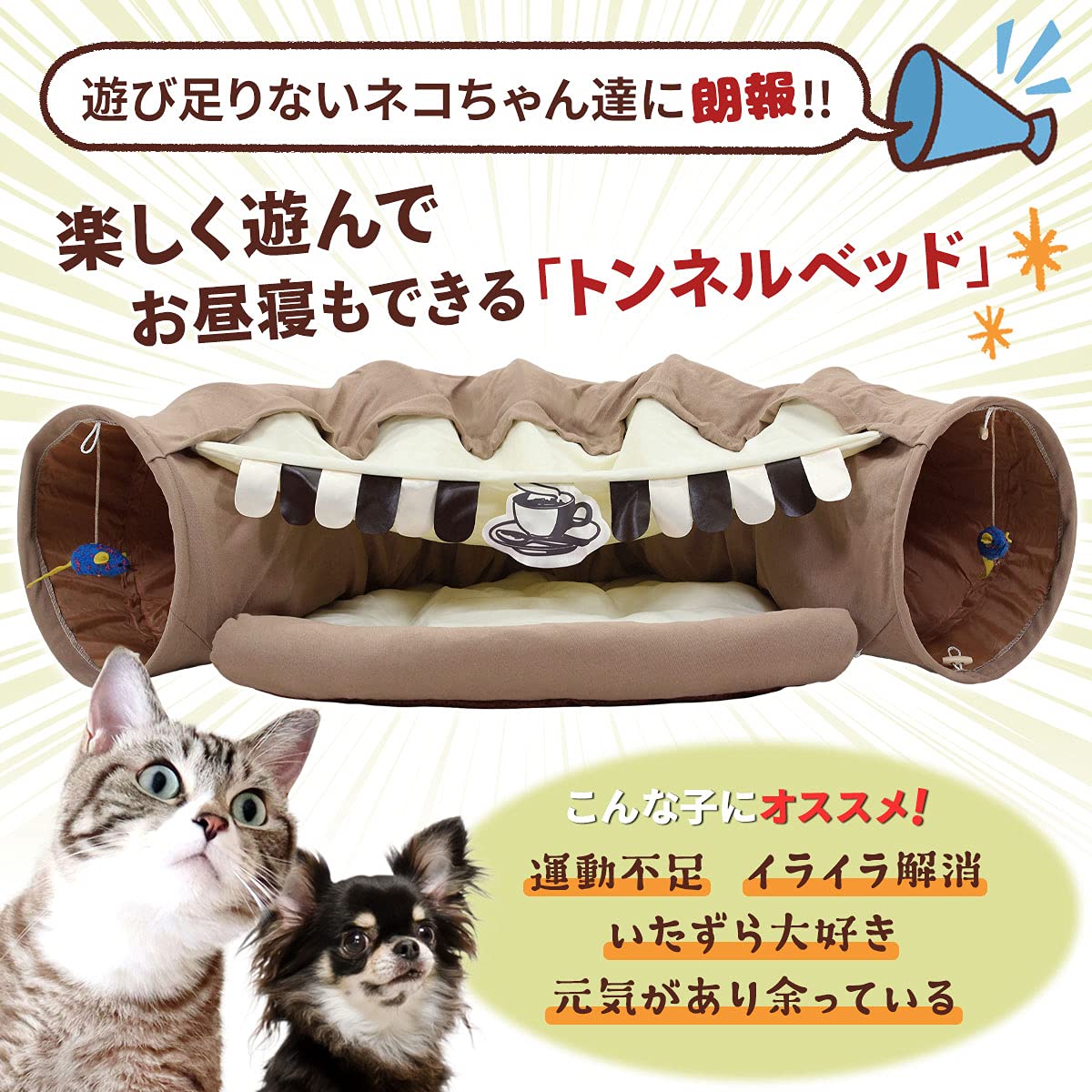 Amazon | PetStyle 猫ベッド ドーム トンネル マット おもちゃ Amazon | PetStyle 猫ベッド ドーム トンネル マット おもちゃ