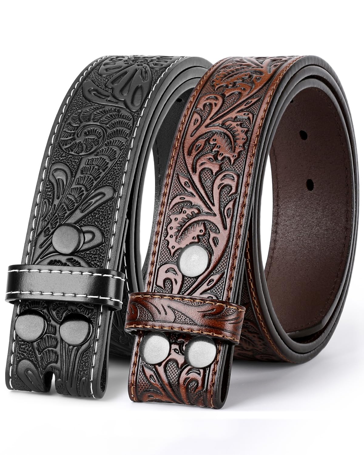 BELTROAD Western Leather Belt Strap for Men Women Cowboy Cowgirl Leather Mens Belts for Jeans Birthday Christmas Belt Gifts