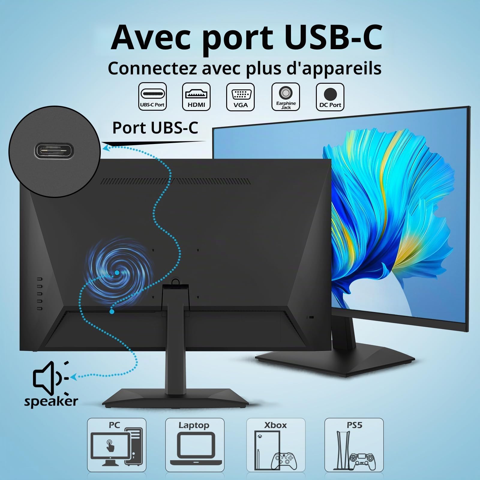 Smart Tech Ecran PC 24" 238N01FIF FHD Dalle IPS-4ms-HDMI-VGA