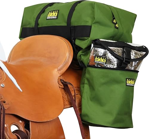 Miniatura 8 de TrailMax Alforjas medianas para montar en senderos bolsas aisladas para caballos bolsas de sillín con bolsa de cantle desmontable juego de bolsa de