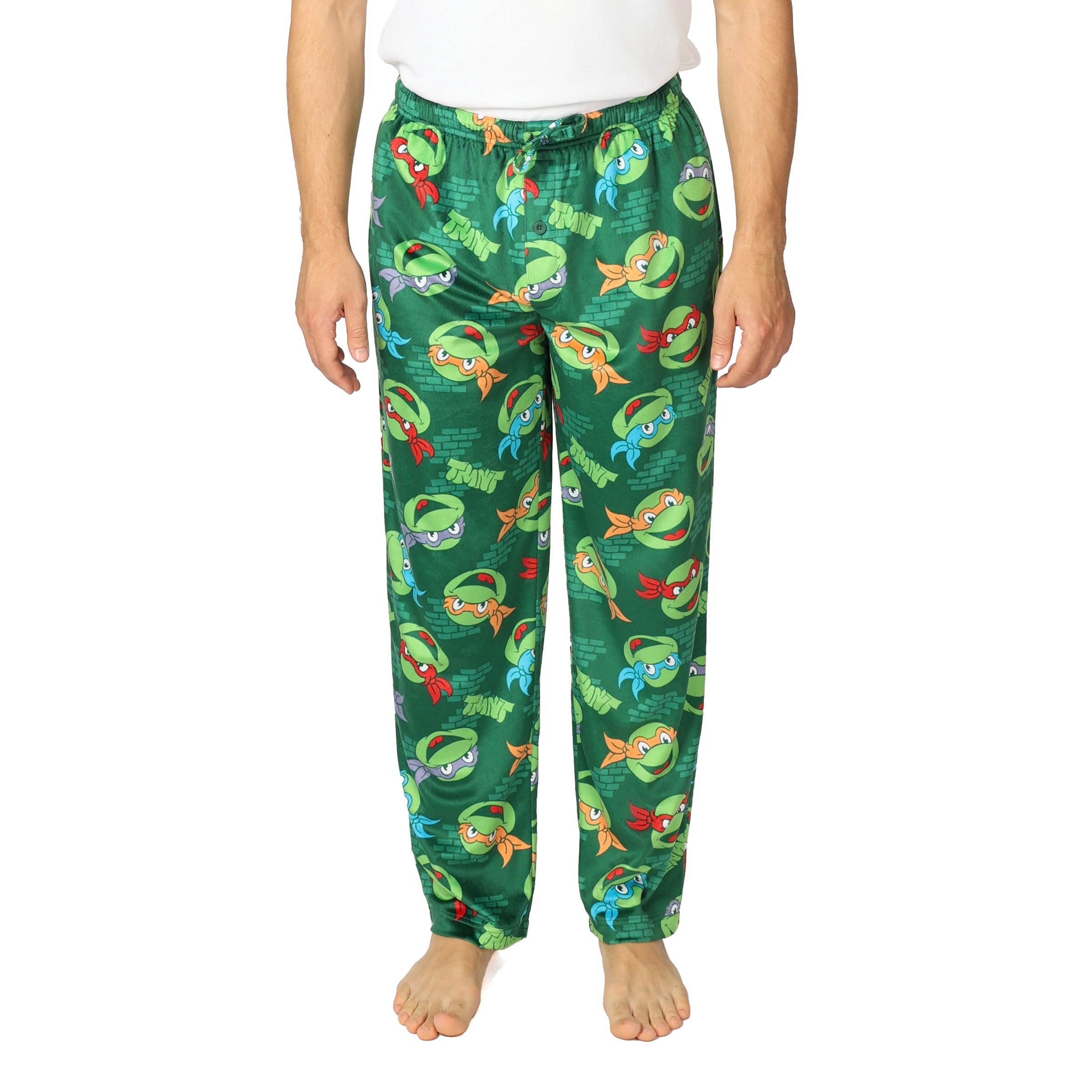 Nickelodeon mens Pajama Bottom, Lounge Pant With Drawstring, Ultra-soft & Comfortable, Ninja Turtles, M