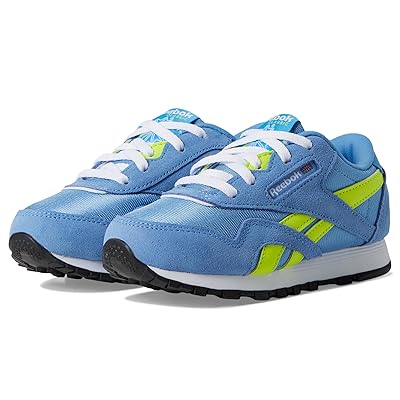 Reebok Kids Classic Nylon (Little Kid) Kids Shoes Essential Blue/Solar Acid Yellow/Blue