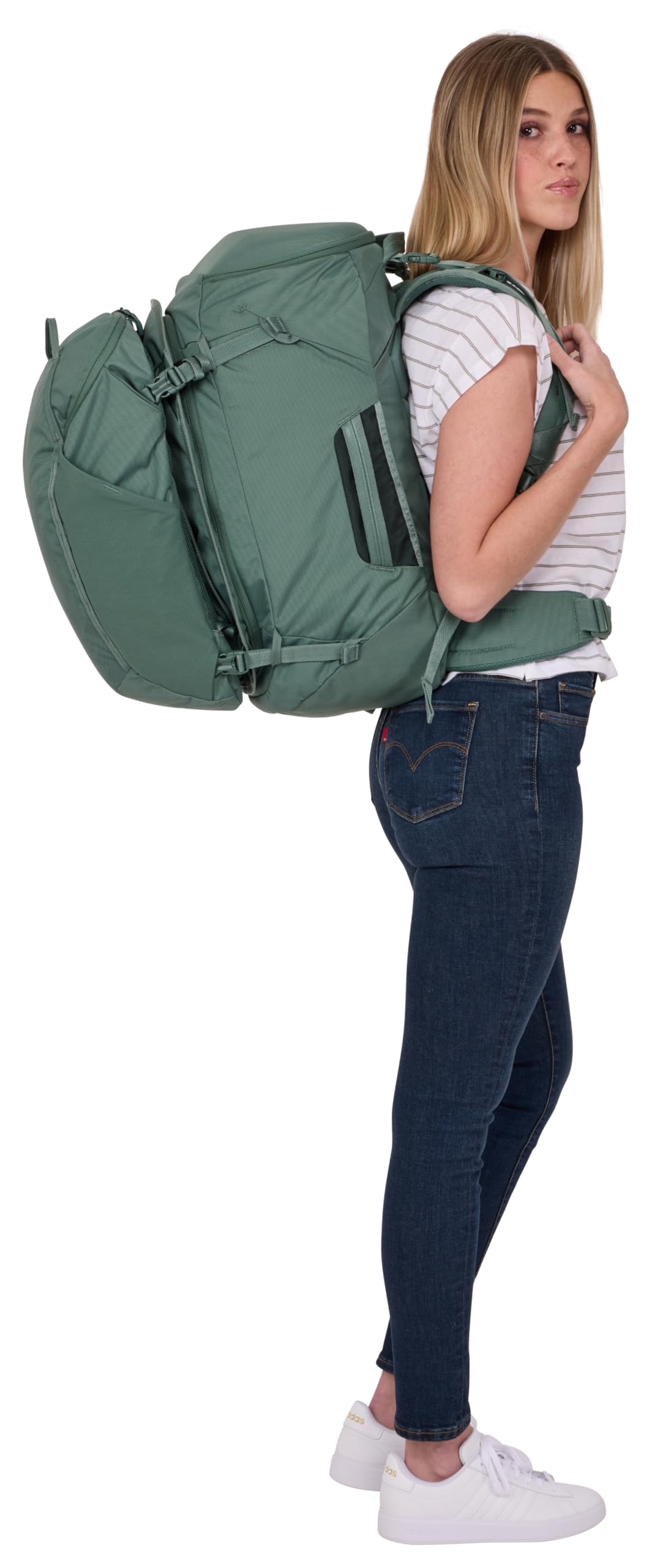 Thule Landmark 60 - damski plecak podróżny, 55 cm, Hazy Green, 60L