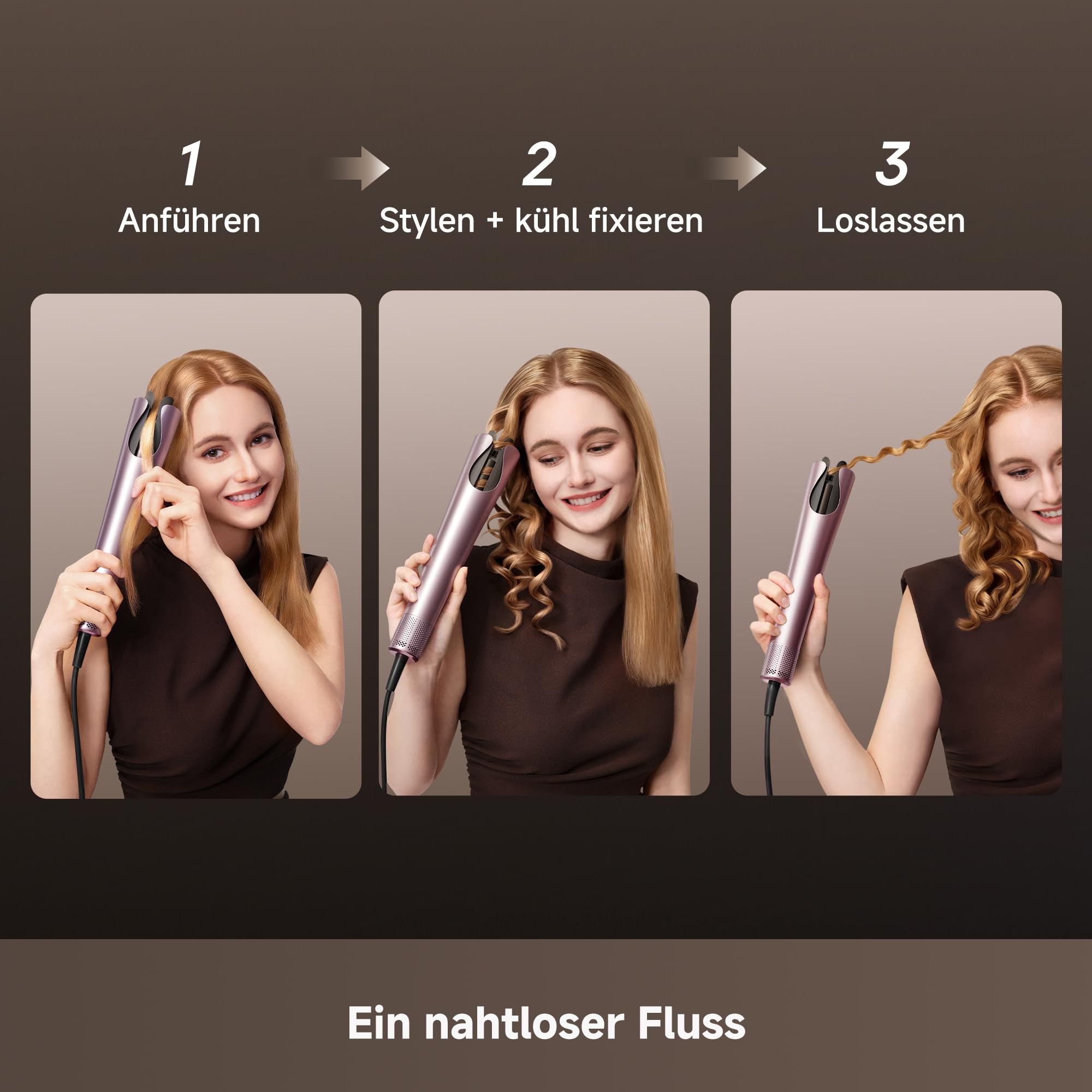 DREAME Air-Auto Lockenstab One-Touch Auto-Stylingfunktion, MCH-Heizsystem | 360° bidirektionales Lockenstyling, LED-Anzeige, NTC-Temperatursteuerung, 3 Heizmodi, Verhedderungsschutz, 2,8 m Kabel