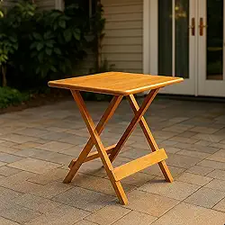 Mesa 70x70 Dobrável Madeira Maciça Bar Restaurante Imbuia (Mel)