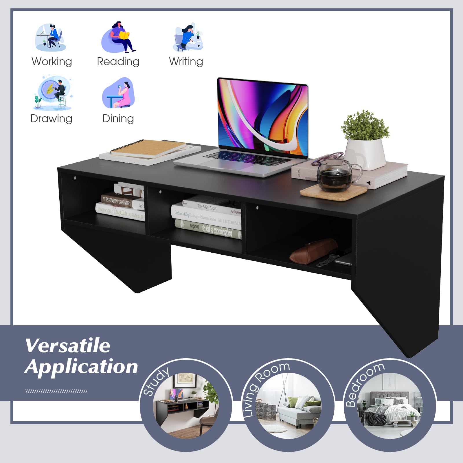Floating Table Pc Case Charlotte Floating Computer Desk