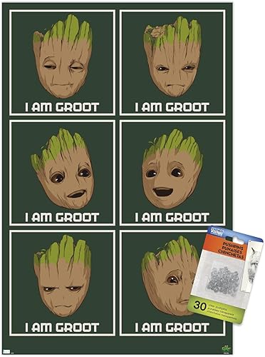 Miniatura 1 de Trends International Marvel I Am Groot Season 2 - Póster de pared I Am Groot, 14.72 x 22.37 pulgadas, paquete de póster premium y alfiler