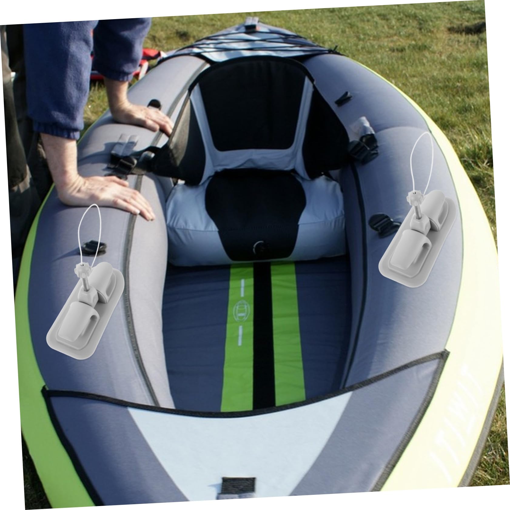 UPKOCH 2stücke Paddelhalter Für Kajaks Bootsruderdockaufnahme Seitlich Montiertes Ruderdock Verstellbare Paddelclips Langlebige Aluminiumlegierung Und PVC Konstruktion Mühelose Montage Fü