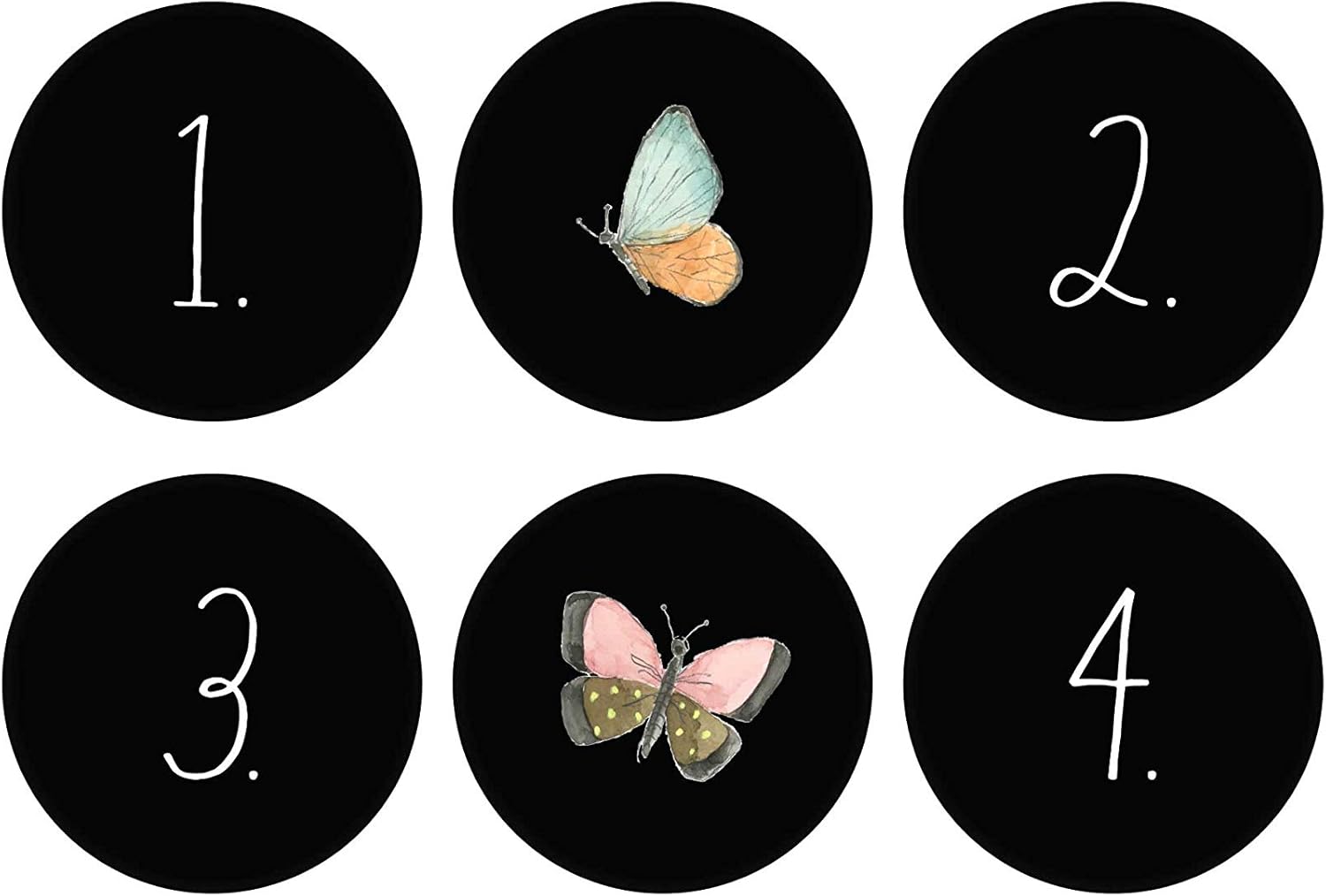 Rae Dunn Cabinet Knobs Drawer Pulls - Set of 6 Black Round Wood - Decorative Mini Wooden Knobs for Kitchen Cabinet, Dresser Drawer, Bathroom Cabinet, Cupboard, Desk Drawer - Includes Hardware