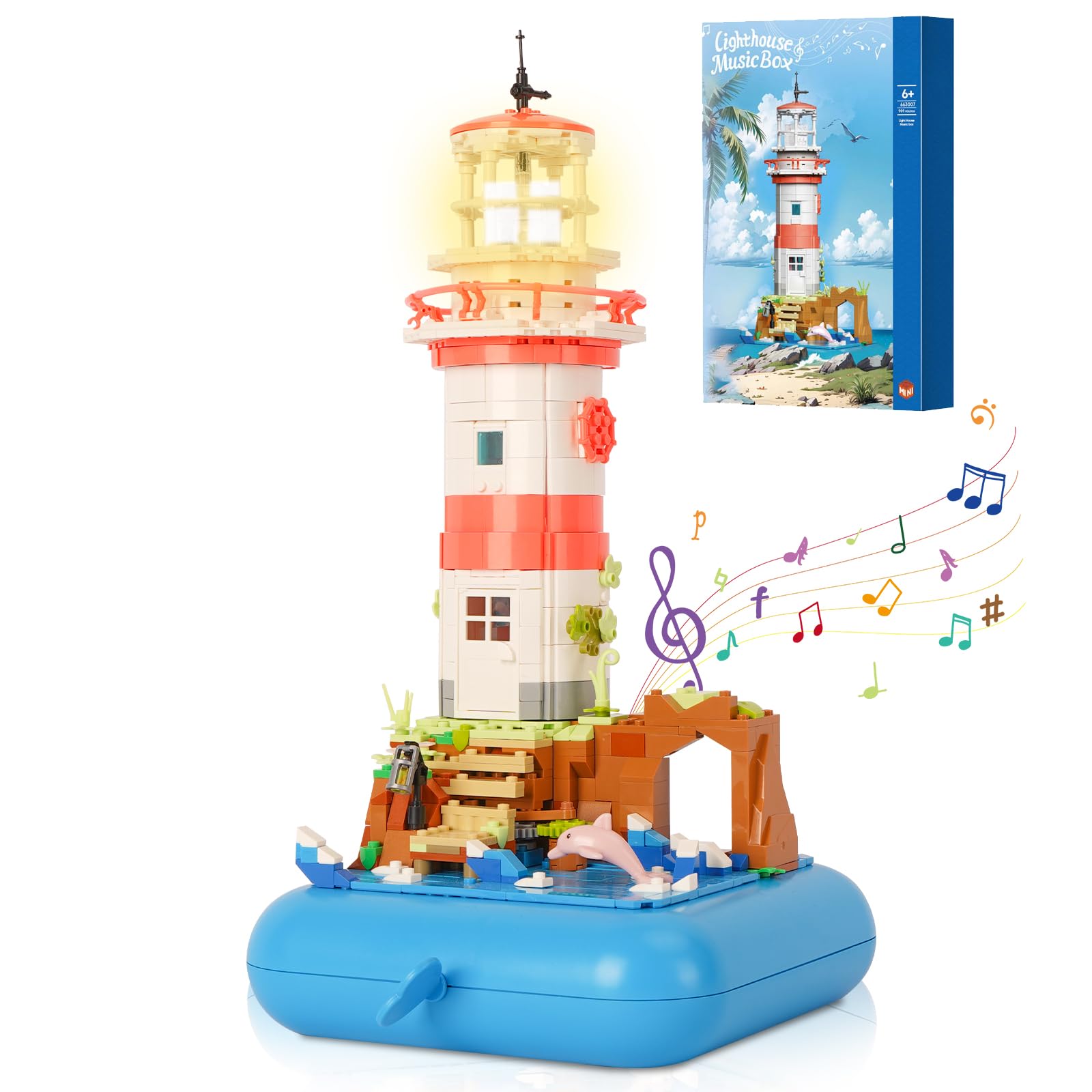 Amazon.co.jp: Hallisun ブロックセット 建物 組み立て 音楽付き