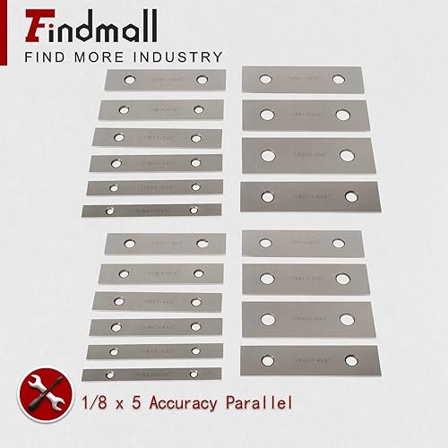 Miniatura 2 de findmall Juego de herramientas de calibre endurecido de 10 pares de bloques paralelos de precisión de 18 x 5 0.0002