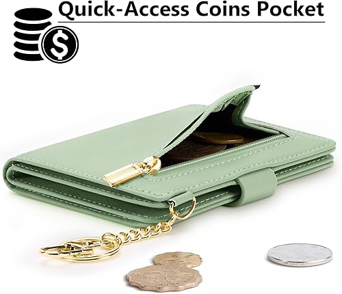 Miniatura 3 de Billeteras Pequeñas para Mujer con Bloqueo RFID de Cuero Porta Tarjetas de Crédito - con Ventana de ID - Carteras para Tarjetas para Mujeres - con