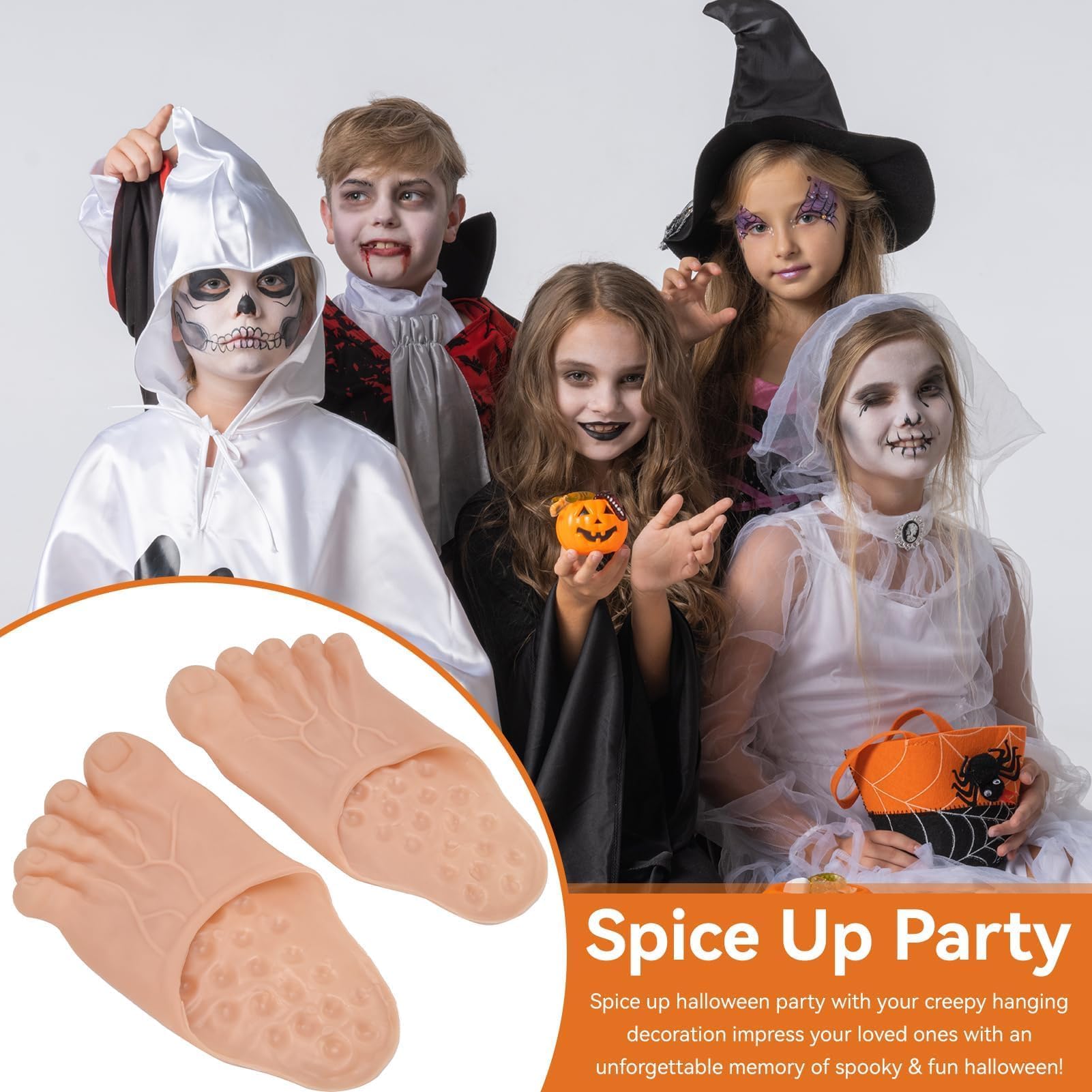 Pantofole per Halloween con Piedi giganti, Foto Ciabatta a Piedi Nudi Unisex Pantofole di Halloween per Costume da Donna Uomo Interno Feste (Marrone)