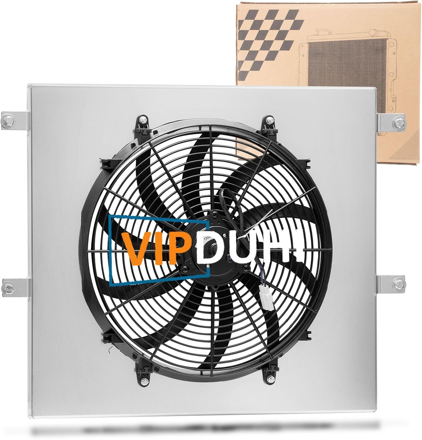 Radiator Shroud for 1999 2000 2002 2003 2004 2005 Jeep Grand Cherokee Limited Laredo Overland Sport, Aluminum Shroud+Fan Kit