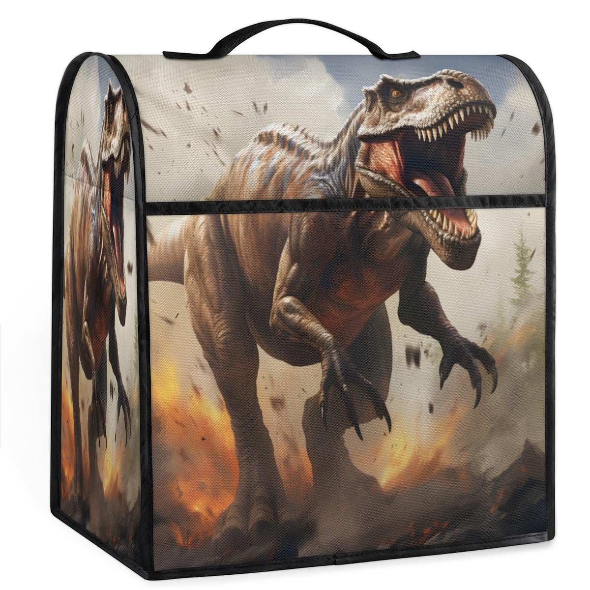 Coffee Maker Cover Dinosaur Animal Ferocious Kitchen Appliance Covers Small Appliance Covers Blender Cover Juicer Cover Dust Covers for Kitchen Appliances with Top Handle and Pockets,Washable,C995