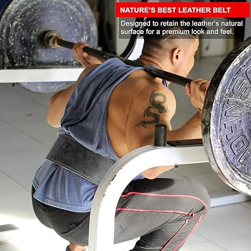 Miniatura 7 de Steel Sweat Cinturón de levantamiento de pesas para levantamiento de pesas, 4 pulgadas de ancho por 0.394 in de grosor, cinturón de levantamiento de