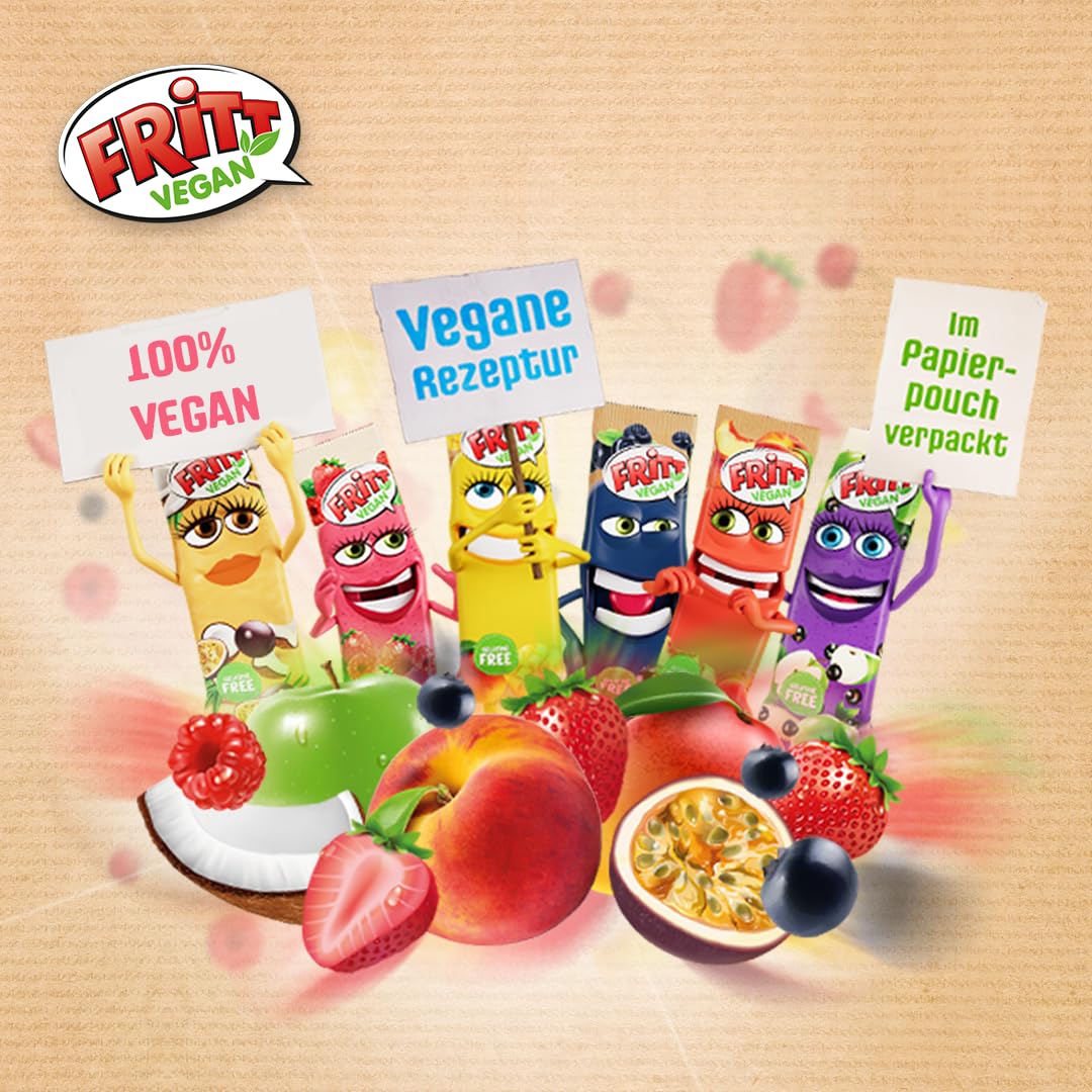 FRITT Vegan Smoothie Style-Mix Minis 135g, 100% Vegan, Mini Kaubonbon-Streifen für alle Smoothie Lover