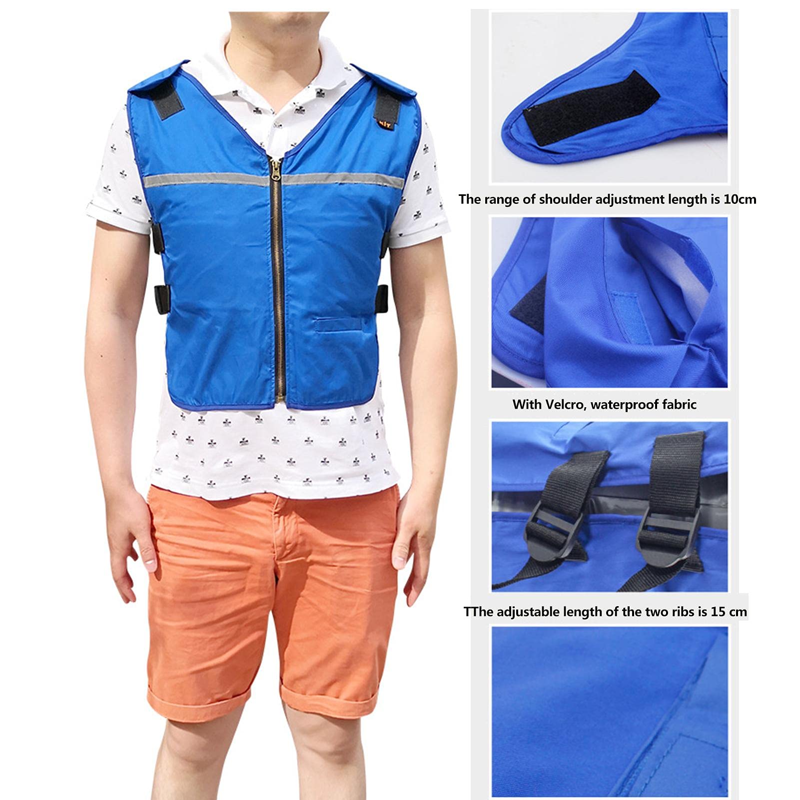 Kühlweste mit Kühlakkus, Sommer-Eisweste zur Wärmeentlastung, kühles EIS-Shirt for Outdoor-Sportarten, persönliche kühlende Kälteweste for Teenager, Männer und Frauen/399