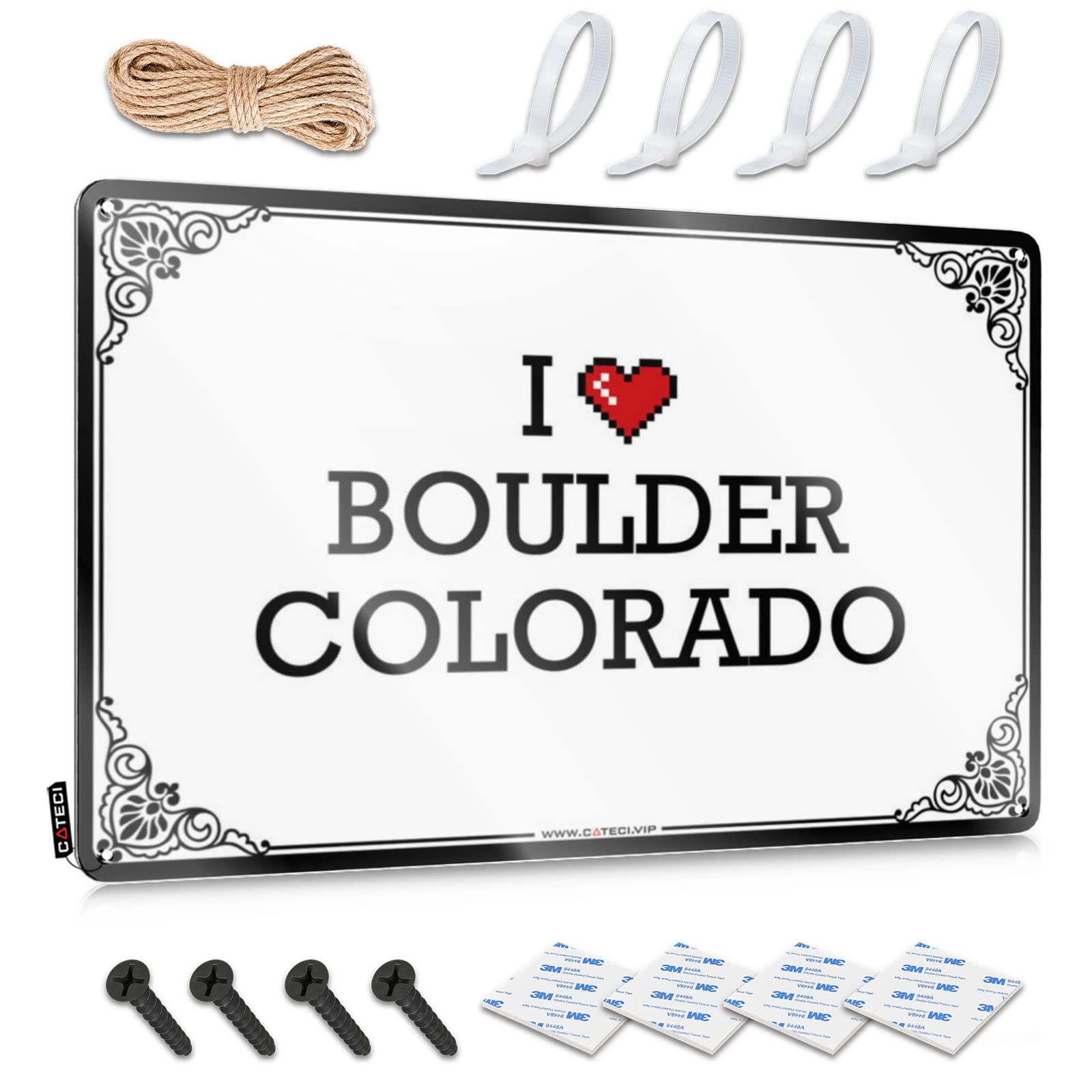 Funny Desk Decor, Tin Sign Mount Nice I Love Boulder Colorado | Rustic Classy Wall Art(30X40CM)