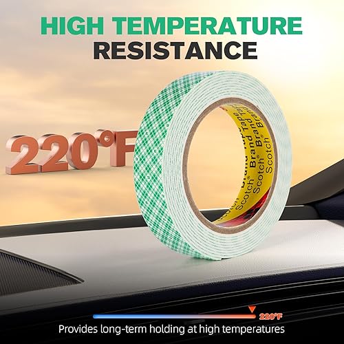 Miniatura 2 de 3M - Cinta de espuma de doble cara de 0.5 pulgadas x 10 pies, color blanco 4026, cinta adhesiva de poliuretano de uretano de doble capa para