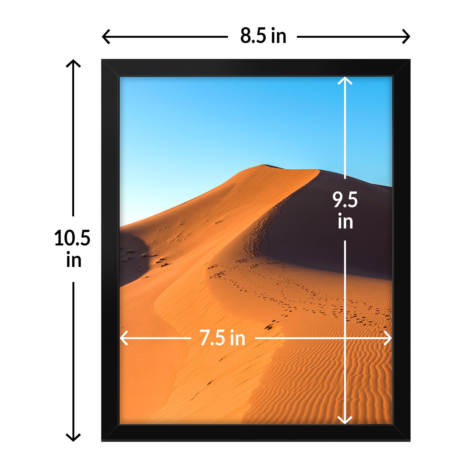 LaVie Home 8x10 Picture Frame for Wall Display, 8x10 Black Picture Frame with HD Plexiglas, 8 x 10 Poster Frame 1 Pack, Display Frame for Vertical or Horizontal, Classic Collection - 3