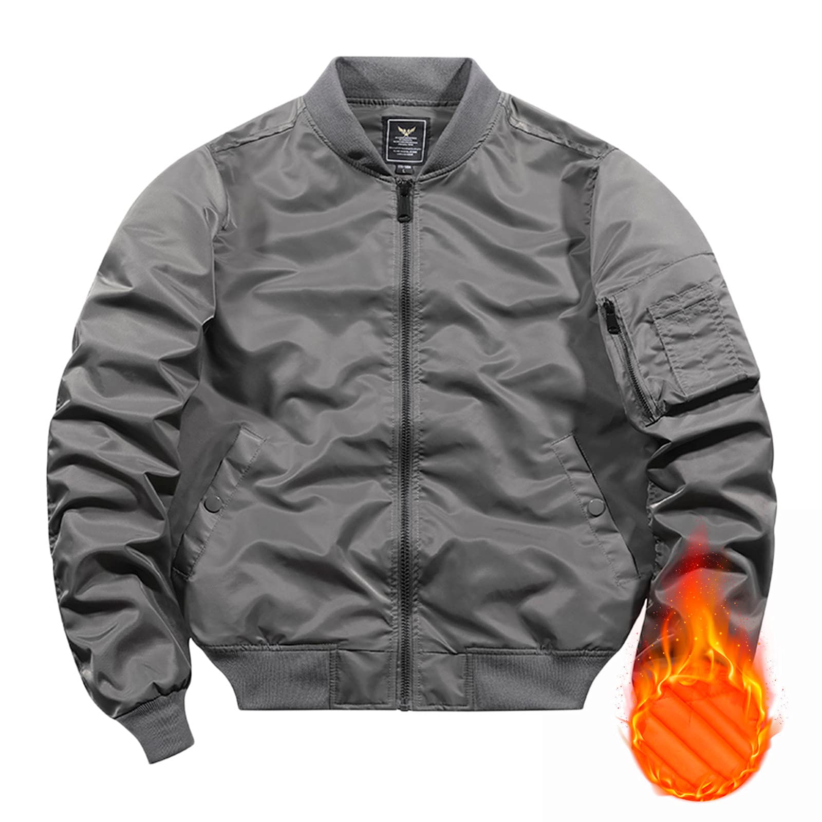 Giacca invernale calda in pile da uomo casual inverno primavera autunno aviatore collo alto uomo cappotto primavera autunno antivento