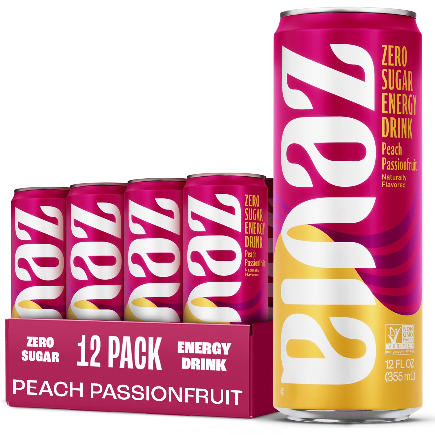 ②苺 Amazon.com : Zevia Zero Sugar Energy Drink, Peach Passionfruit, 12
