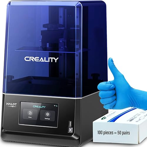 Creality - Impresora 3D de resina, HALOT-ONE Plus con pantalla LCD mono 4K de 7.9 pulgadas, 100 guantes de limpieza de modelo, rieles lineales
