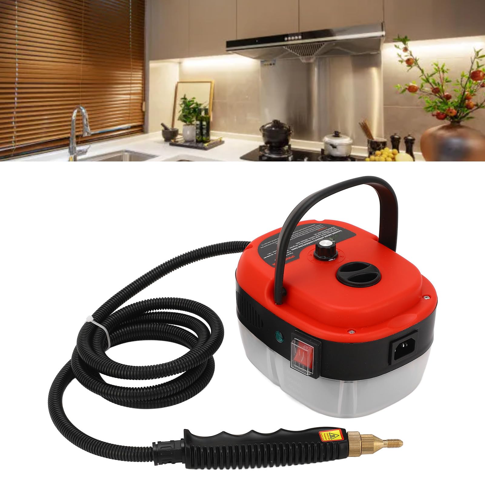 Steam Cleaner, 3 Brushes Powerful Inner Lining 2500W High Temperature Overload Protection for Cleaning Machine AC (US Plug 110V 12A)