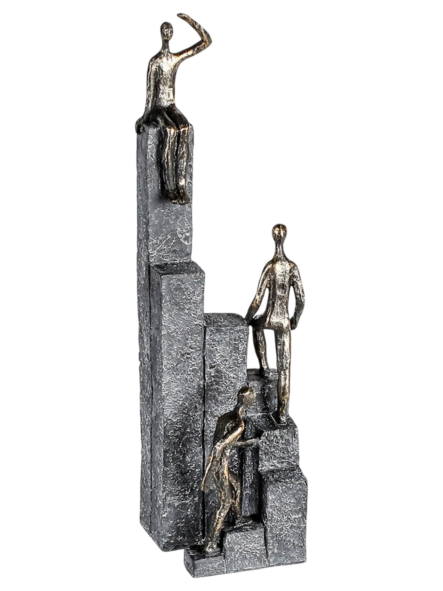 Casablanca Skulptur Climbing, Deko Figur Bronze, Grau, Kunstharz Statue Wohnzimmer, Büro Dekoration H. 39 cm x B. 10 cm - Moderne Skulpturen