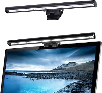 Laptop Monitor Lamp, LED Screen Light Bar, 10 Adjustable Brightness &amp; 3 Color Temperature, Eye-Care Tablet Lamp for Keyboard, No Screen Glare, Space Saving, USB Powered, for Home&amp; Office