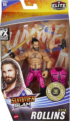 Miniatura 6 de WWE MATTEL Seth Rollins Elite Collection Series 87 - Figura de acción de 6 pulgadas, regalo coleccionable para fanáticos a partir de 8 años