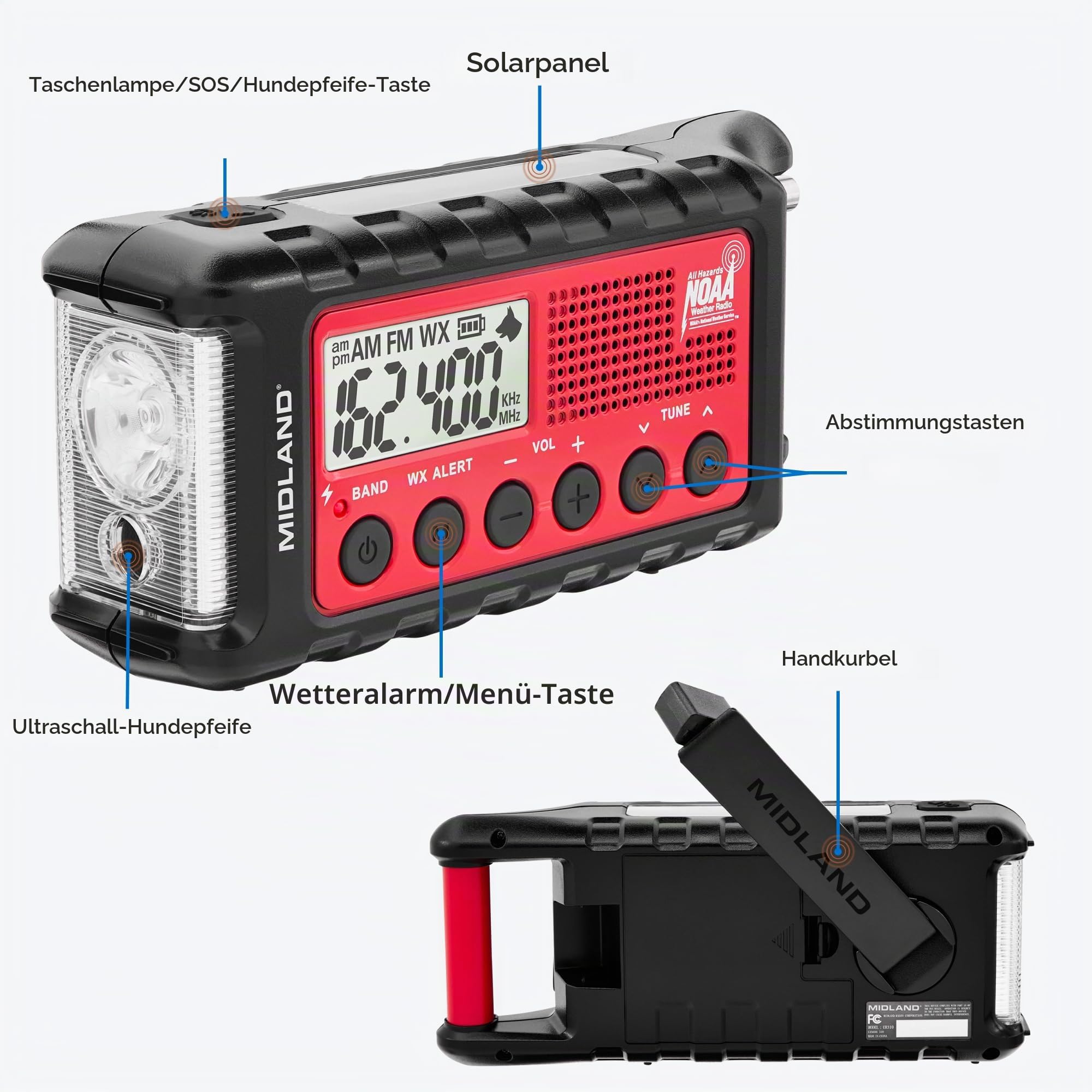 Midland Radio Emergency Dynamo Crank Radio w Battery