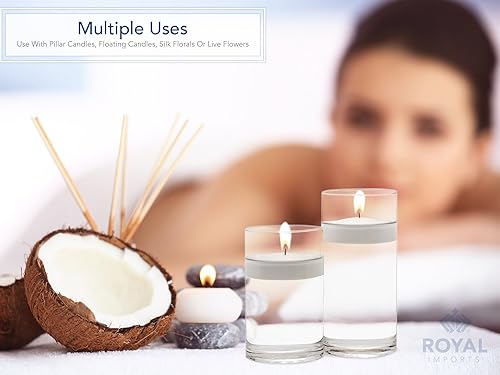 Miniatura 6 de Royal Imports - Florero de cristal decorativo de forma cilíndrica para centro de mesa ideal para hogar o decoración de boda